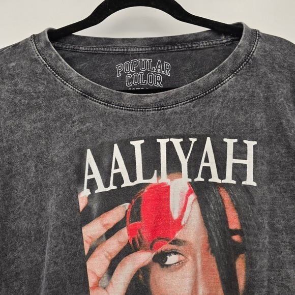 Aaliyah Graphic T‎ Shirt Popular Color Heavyweight Garment Washed 3X - Picture 3 of 10